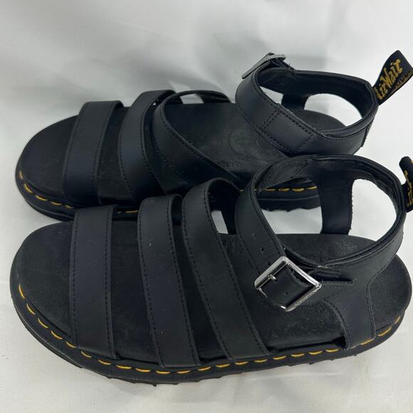 DR. MARTENS Blaire Sandal Black Strappy Platform size 10 - Picture 4 of 9